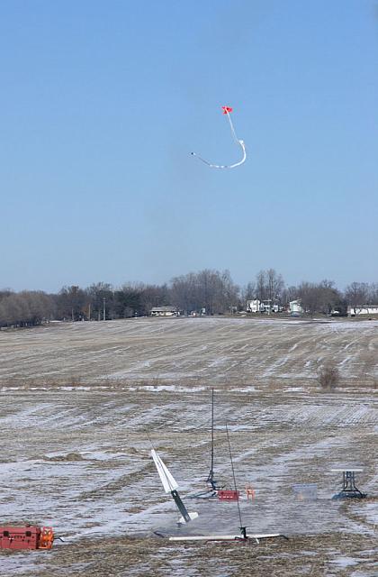 An Ellis H275 motor rips through the Nike Hercules pushing the nose section off.