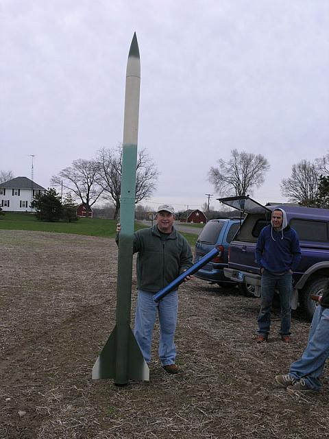 Dale, his L3 rocket, and motor casing