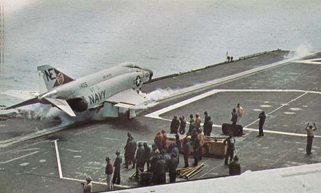 VF-21 F-4B cat shot - from 1965 Cruisebook - Courtesy of Bill Bernhardt