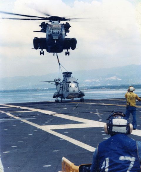 HS-12 crash helo returned to the Midway - Courtesy of Gary Schreffler