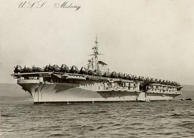 CVB-41 USS Midway 2-26-48 - Bay De Hyeres France