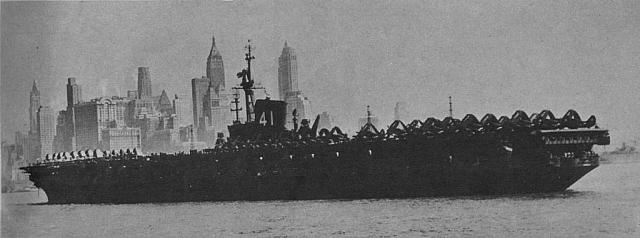 Midway at New York for Navy Day - 1946