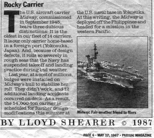 Parade Magazine - May 17, 1987 - courtesy of Skip Massey