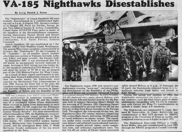 VA-185 diestablishment - courtesy of Ike Newkerk