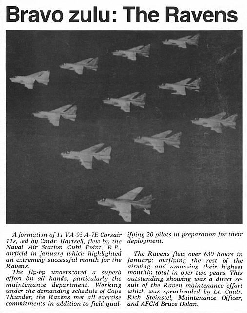 VA-93 Bravo Zulu article - Courtesy of Bruce Dolan