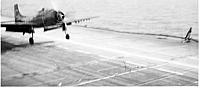 Skyraider misses the wire