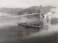 Midway passing under the Golden Gate