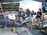 Bill (far left) working on the set