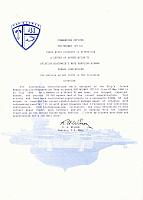 Captain's Letter of Appreciation - Courtesy of Eddie Miller