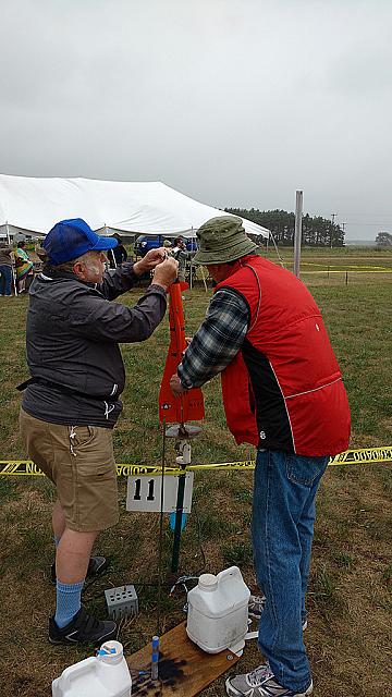 Mark helps Doug Frost with his Jayhawk