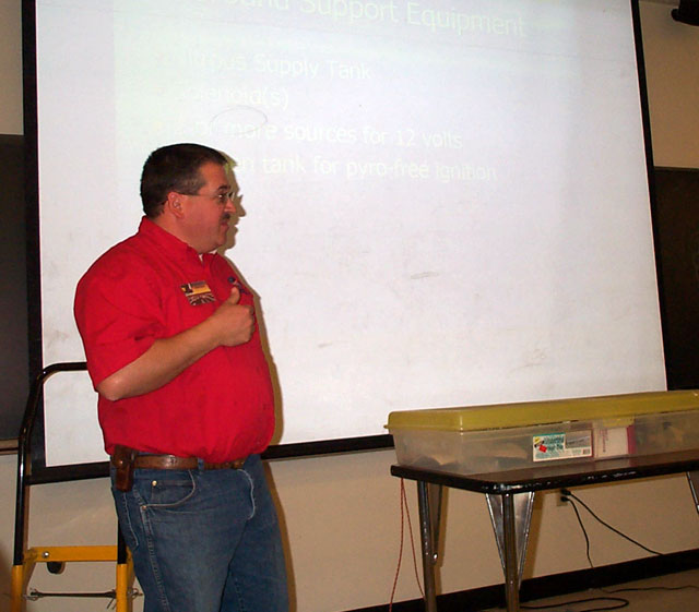 Scott Goebel presenting the WOOSH hybrid setup