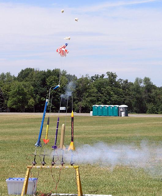 Model hung on the rod