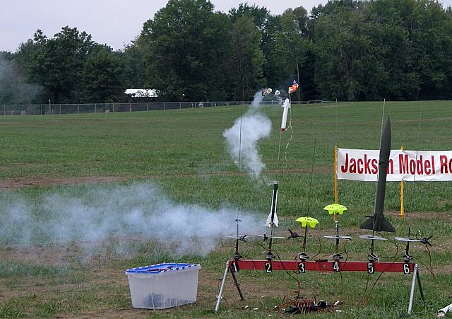 Estes Python that hung on the rod. I waited for ejection to shoot the pic.