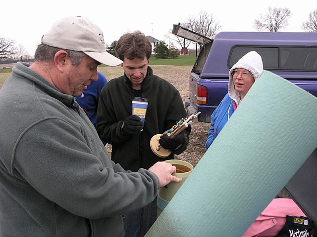 Dale shows off his Level 3 project to Scott and Kathy