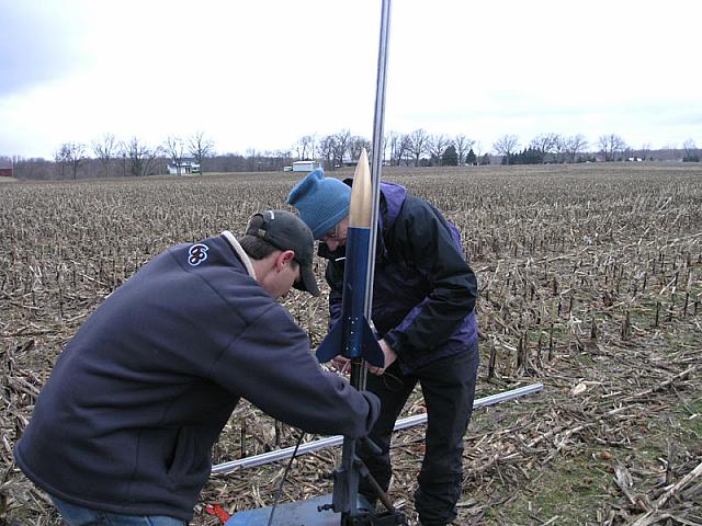 Tony and Scott prep Tony's LOC Scout for a SRS G flight. Ejection by PF Mini Timer