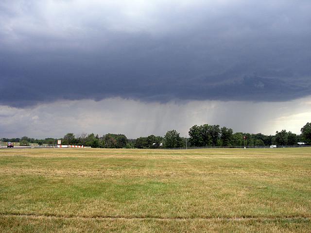 And the first of two thunderstorms starts to roll in
