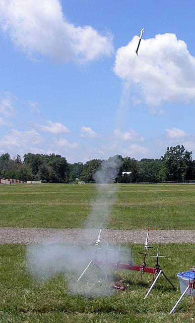 One of Eldred's rockets