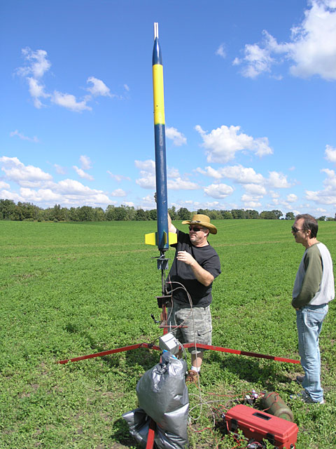 Dale prepping his rocket for launch