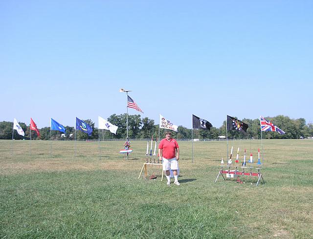 Roger Sadowski and his excellent flag display