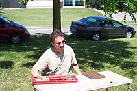 Mark Chrumka can't believe he left his Alpha III at home.