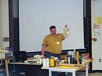 Jim waving a kevlar hanky