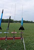 My Big Daddy (R) and Mike Scapone's Funnel Fin rocket. Mike spent the better part of the day trying to get this thing off the pa