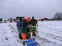 Everyone loading saucers