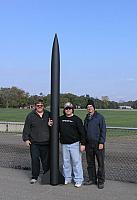 Matt's L3 rocket with the JMRC members that finished it up. Roger, Dale, and Tony