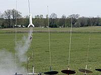 Only three of 4 lit. Off the rod the model cartwheeled away. Keep plugging away Steve!