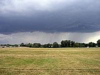 And the first of two thunderstorms starts to roll in
