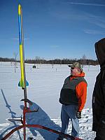 Dale checks out his angle, which was good.