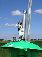 Parachuting Barbie awaits the launch