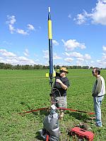 Dale prepping his rocket for launch